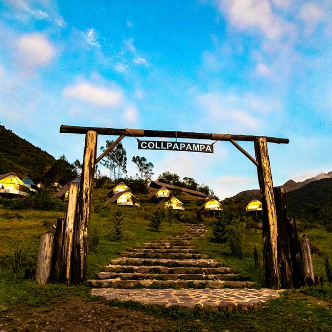 entrance to collpapampa and the camp