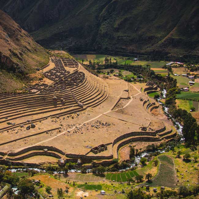 panoramic image of the archaeological site of llactapata
