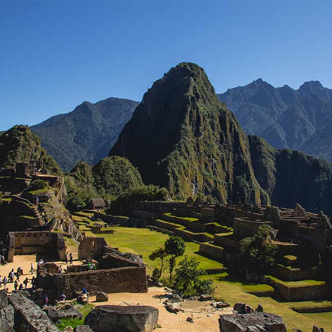 citadel of machu picchu next to the huayna picchu mountain